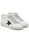 Golden Goose Star-patch Lace-up Sneakers In White/black/silver