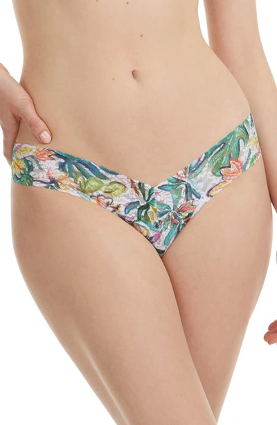 Hanky Panky Print Lace Low Rise Thong In Palm Springs