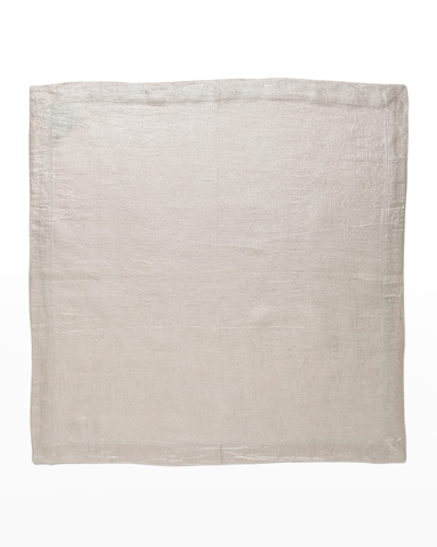 Kim Seybert Metallic Linen Napkin In Silver