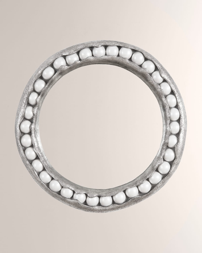 THE PHILLIPS COLLECTION PEARL ROUND MIRROR, SILVER LEAF 