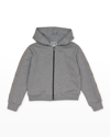 Golden Goose Kids' Girl's Star Zip Up Hoodie In Grey Melangegold