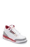 Jordan Kids' Air  3 Retro Racer Blue Sneaker In White/ Curry/ Red