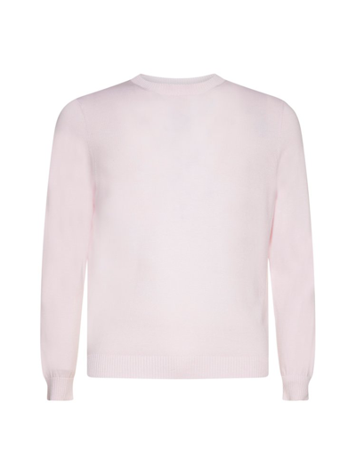 Malo Crewneck Straight Hem Knitted Jumper In Pink