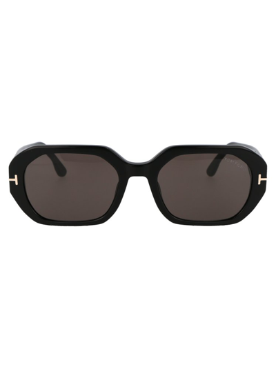 Tom Ford Veronique 55mm Geometric Sunglasses In Grey