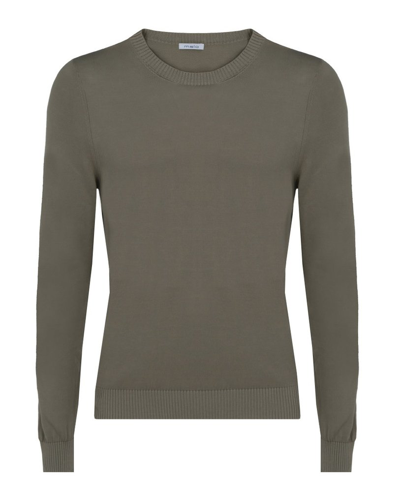 Malo Crewneck Straight Hem Knitted Jumper In Brown