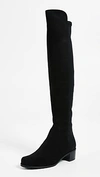 Stuart Weitzman Reserve Suede Over-the-knee Boot In Black