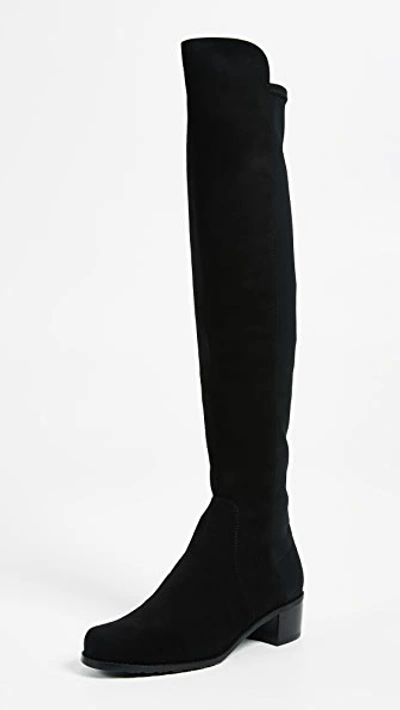 Stuart Weitzman Reserve Suede Over-the-knee Boots In Black