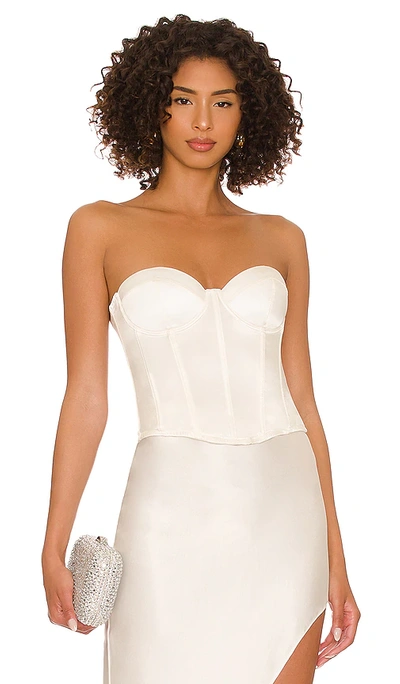 Fleur Du Mal Hamptons Bustier Top In Snow