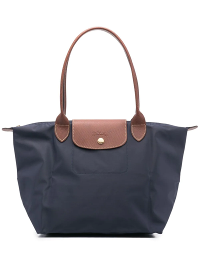 Longchamp Le Pliage Colour-block Shoulder Bag In Blue