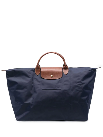 Longchamp Le Pliage Holdall In Blue