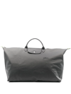 Longchamp Large Le Pliage Green Holdall In Grey