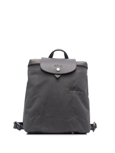Longchamp Mini Le Pliage Green Recycled Canvas Backpack In Graphite