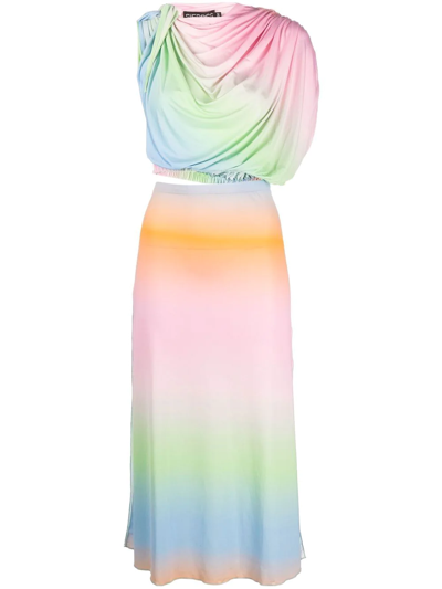 Siedres Safiya Dégradé Cut-out Jersey Midi Dress In Multicoloured