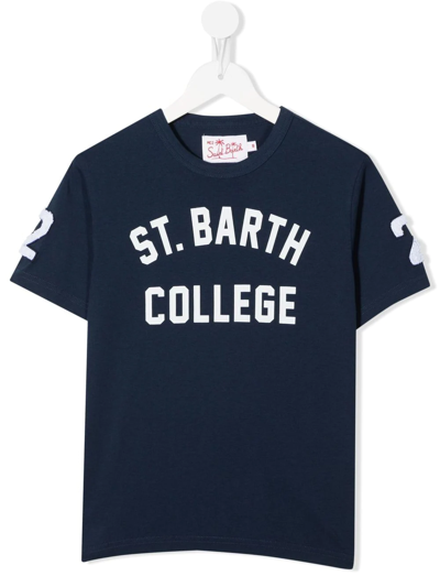 Mc2 Saint Barth Dover College-logo T-shirt In Blau