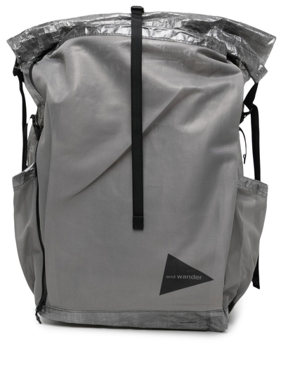 And Wander Dyneema Logo-patch Backpack In Grey