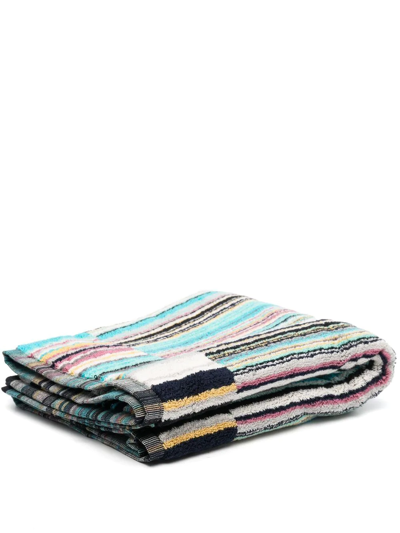 Missoni Stripe-print Bath Mat In Blue