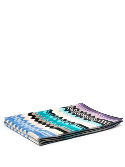 Missoni Zig-zag Print Bath Mat In Blue