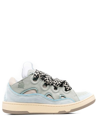 Lanvin Curb Lace-up Sneakers In 21 Pale Blue