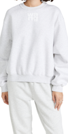Alexander Wang Essential Logo Cotton Jersey Sweatshirt In Light Heather Grey