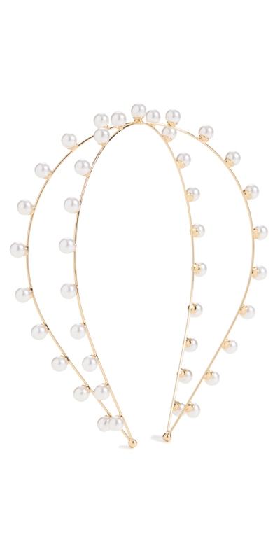 Lelet Ny Exes Pearl Headband In Gold