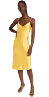 L Agence Jodie V Neck Slip Dress In Yellow
