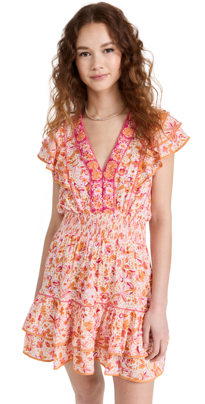 Poupette St Barth Camila Floral Minidress In Pink Monaco