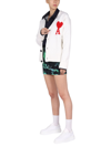 Ami Alexandre Mattiussi Ami De Coeur Cotton-blend Cardigan In White