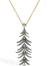 PRAGNELL VINTAGE 18KT YELLOW GOLD LEAF DIAMOND PENDANT NECKLACE