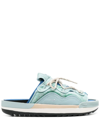 Nike Lace-up Detail Pool Slides In Blau