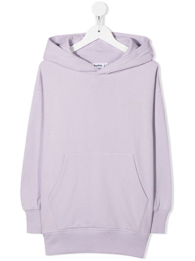 Molo Kids' Moz Gots Hoodie Frozen Lilac In Purple