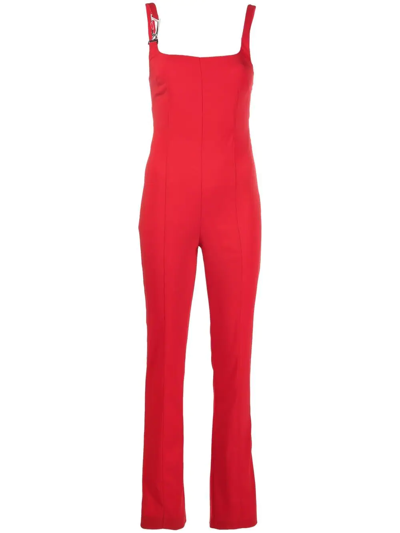 Patrizia Pepe Square-neck Sleeveless Jumpsuit In Red