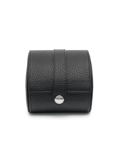 Aspinal Of London Pebbled Watch Roll In Schwarz
