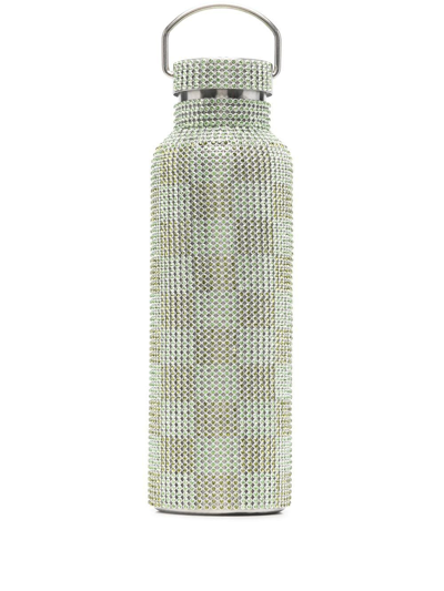 Collina Strada Checked Crystal-embellished Water Bottle In Green