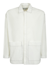 Sunnei Cotton Shirt With Maxi Contrasting Print In White