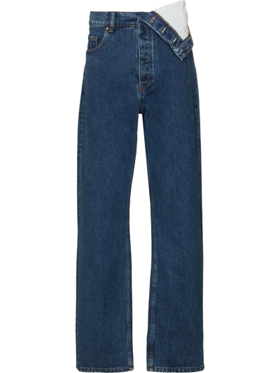 Y/project Asymmetric Waist Jeans In Blue