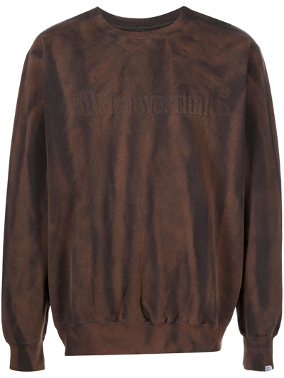 This Is Never That Sun-faded Crewneck Sweatshirt In Brown