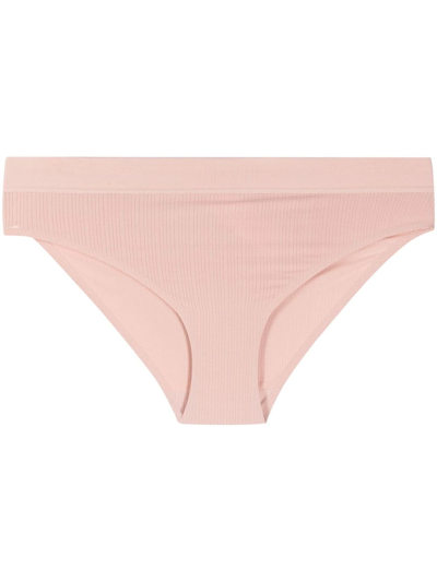 Wolford Beauty Ribbed Cotton Briefs In Powder Pink