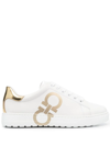 Ferragamo Number Leather Low-top Sneakers In White