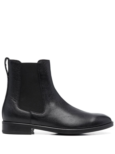 Tom Ford Grained Leather Ankle Boots In Black