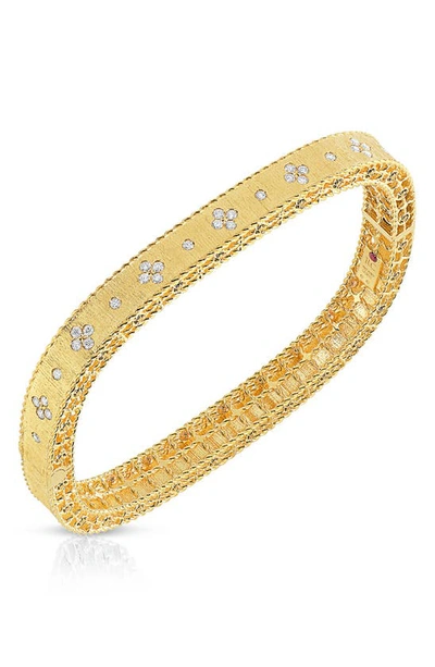 Roberto Coin 18k Yellow Gold And Diamond Princess Bangle