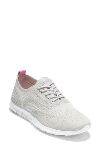 Cole Haan Zerøgrand Stitchlite Wingtip Oxford Sneaker In Oyster Mushroom Knit / Snake