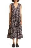 MERLETTE WALLIS FLORAL PRINT TIERED DRESS