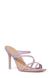 Black Suede Studio Cindy Strappy Stiletto Slide Sandals In Lavender Leather