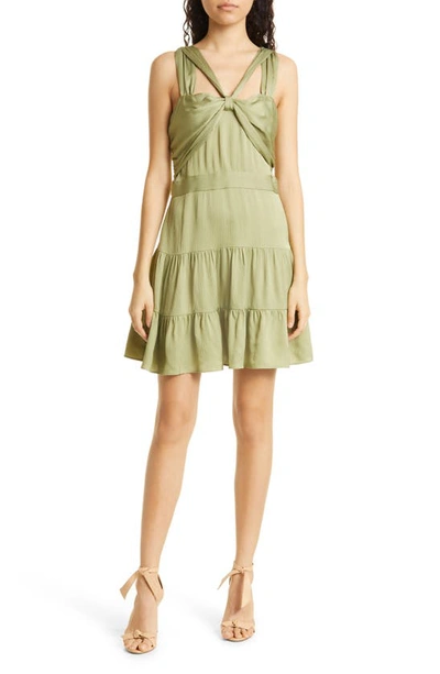 Ted Baker Phoenyx Knot Frot Tiered Dress In Mid-green