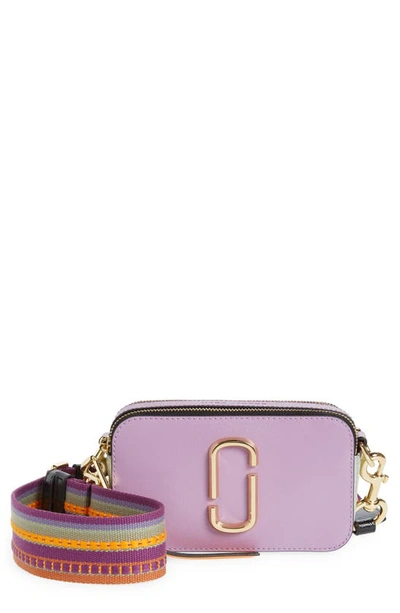 Marc Jacobs The Snapshot Leather Crossbody Bag In Regal Orchid Multi