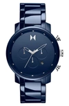 Mvmt Men's Chrono Blue Ceramic Bracelet Watch 45mm In Blue