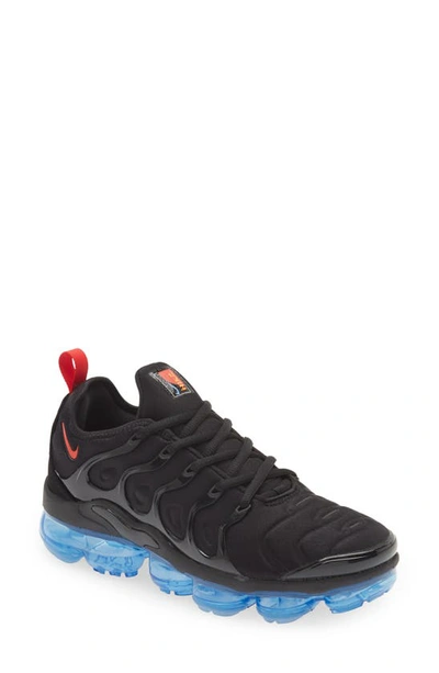 Nike Black Air Vapormax Plus Sneakers In Black/university Red/university Blue