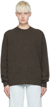 Acne Studios Brown Wool Sweater In Grey,brown Melange