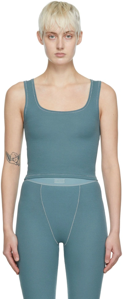 Skims Cotton Rib Stretch-cotton Tank Top In Kyanite