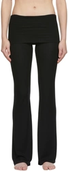 Skims Black Cotton Jersey Foldover Lounge Pants In Multi